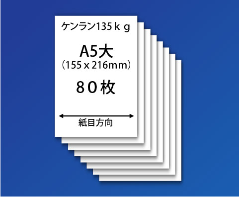 紙飛行機用紙(ケンラン135kg-A5大)80枚