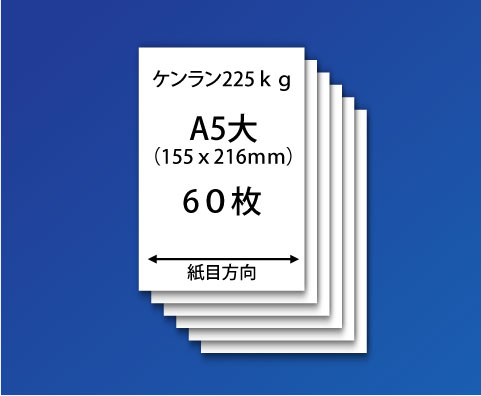紙飛行機用紙(ケンラン225kg-A5大)60枚