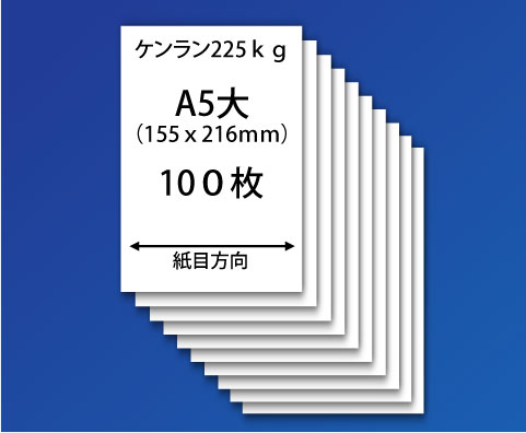 紙飛行機用紙(ケンラン225kg-A5大)100枚